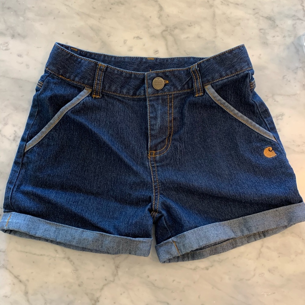 Girls Carhart denim shorts size 8.